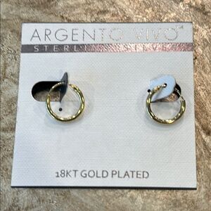 ✨ Argento Vivo 18 Karat Gold-Plated Hoop Earrings - NWT For Pierced Ears